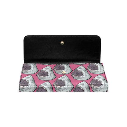 Great White Shark Pattern Print Design 01 Women's Trifold Wallet