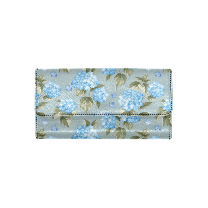 Hydrangea Pattern Print Design 01 Women's Trifold Wallet