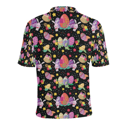 Easter Eggs Pattern Print Design RB06 Men Polo Shirt
