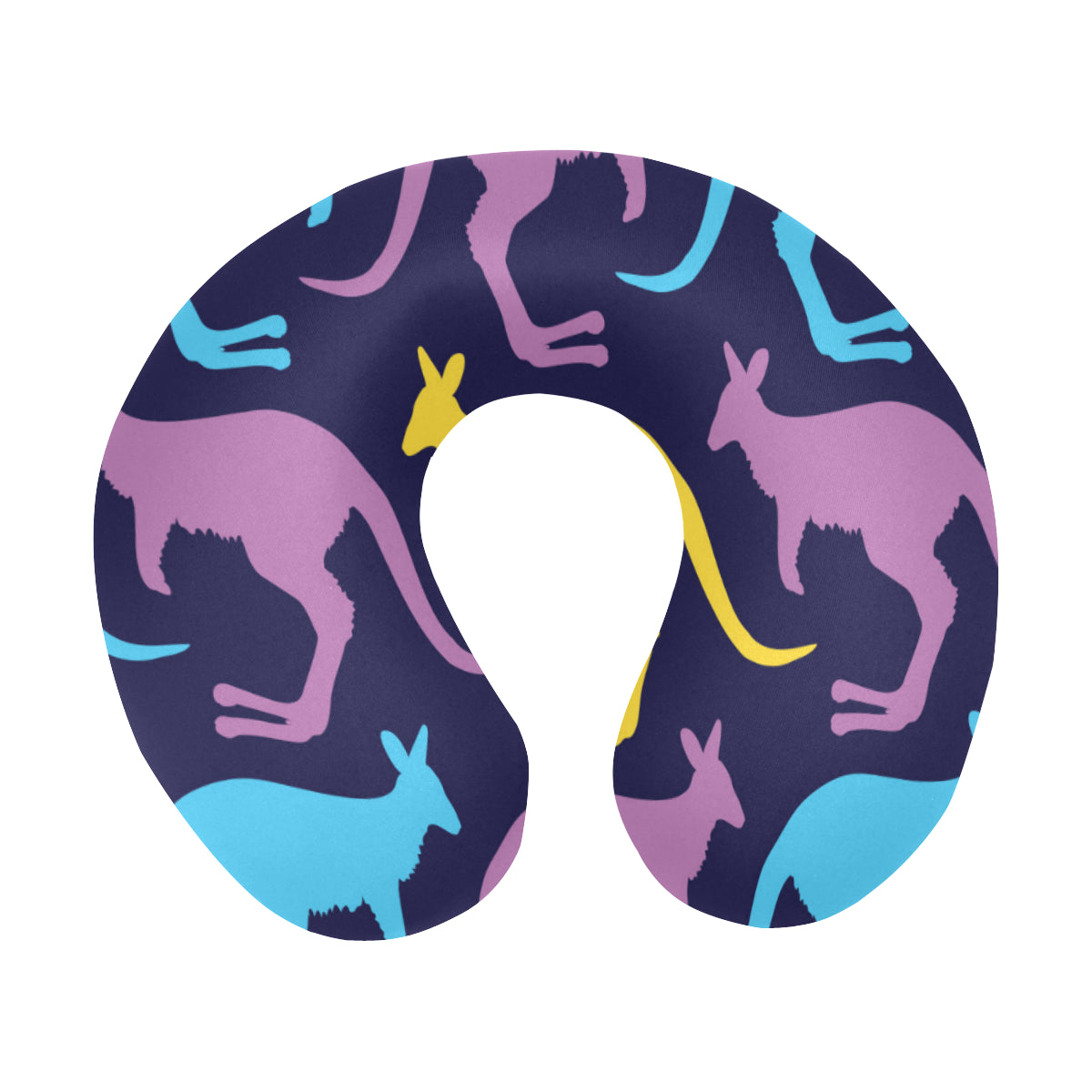 Kangaroos Pattern Print Design 02 U-Shaped Travel Neck Pillow