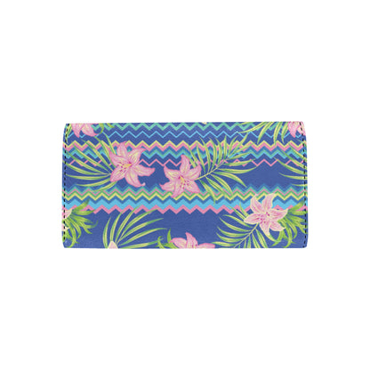 Lily Pattern Print Design LY015 Women's Trifold Wallet