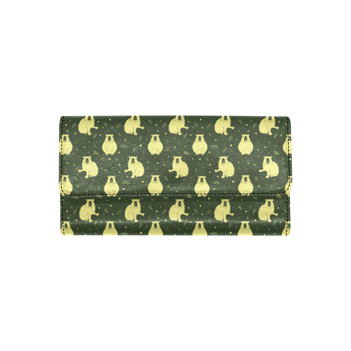 Capybara Pattern Print Design 03 Women's Trifold Wallet