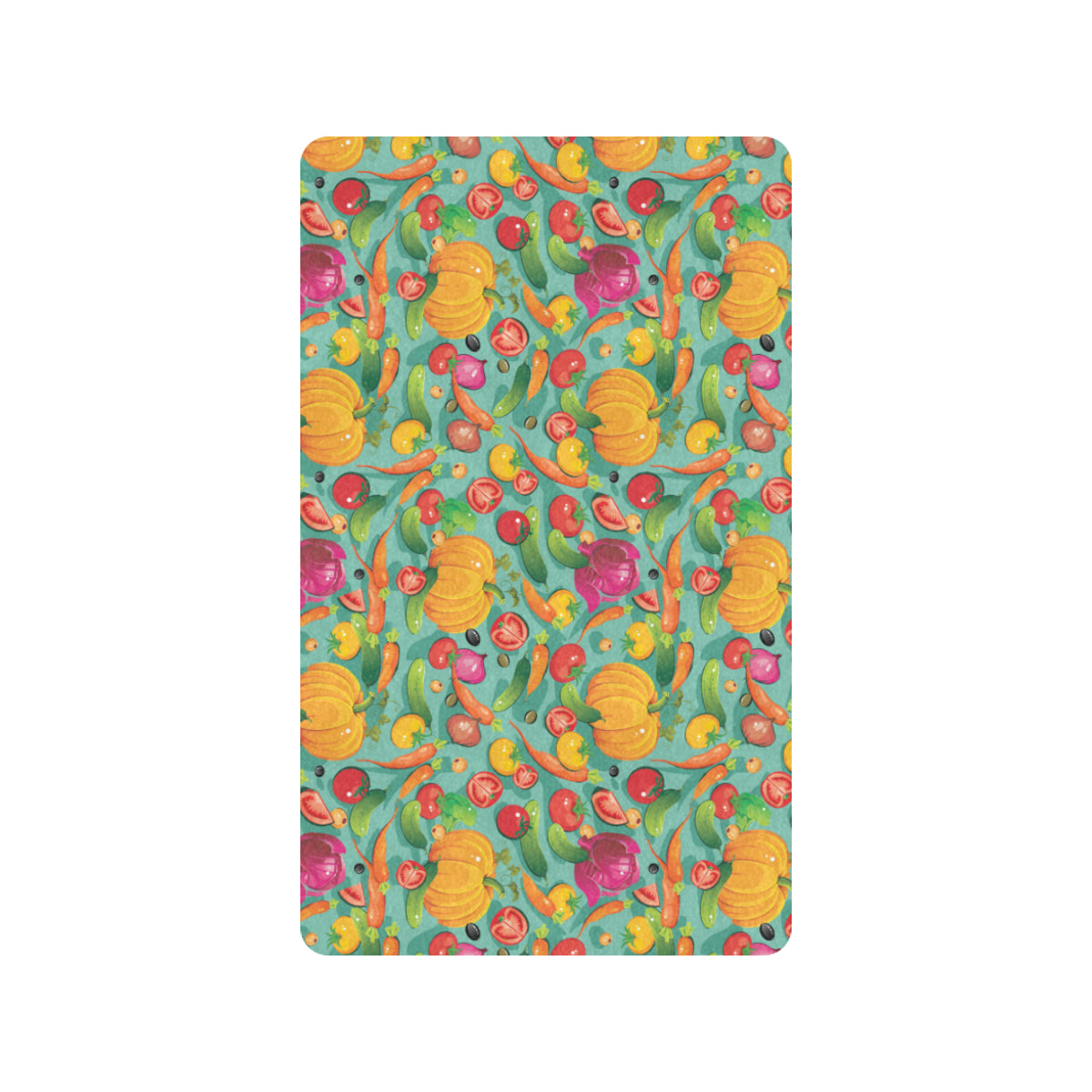 Vegan Colorful Themed Design Print Rubber Doormat