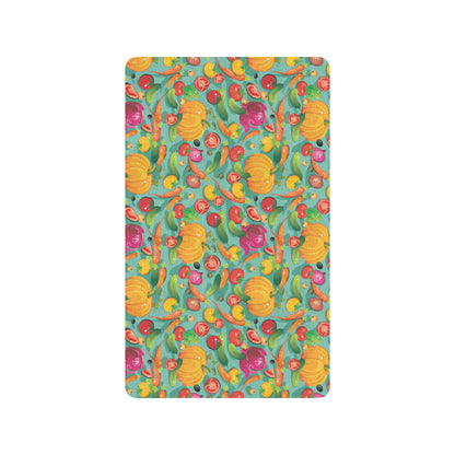 Vegan Colorful Themed Design Print Rubber Doormat