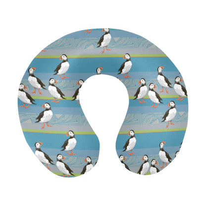 Puffin Pattern Print Design A01 U-Shaped Travel Neck Pillow