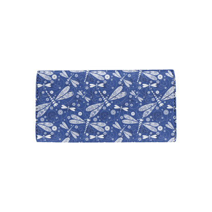 Dragonfly Pattern Print Design 03 Women's Trifold Wallet