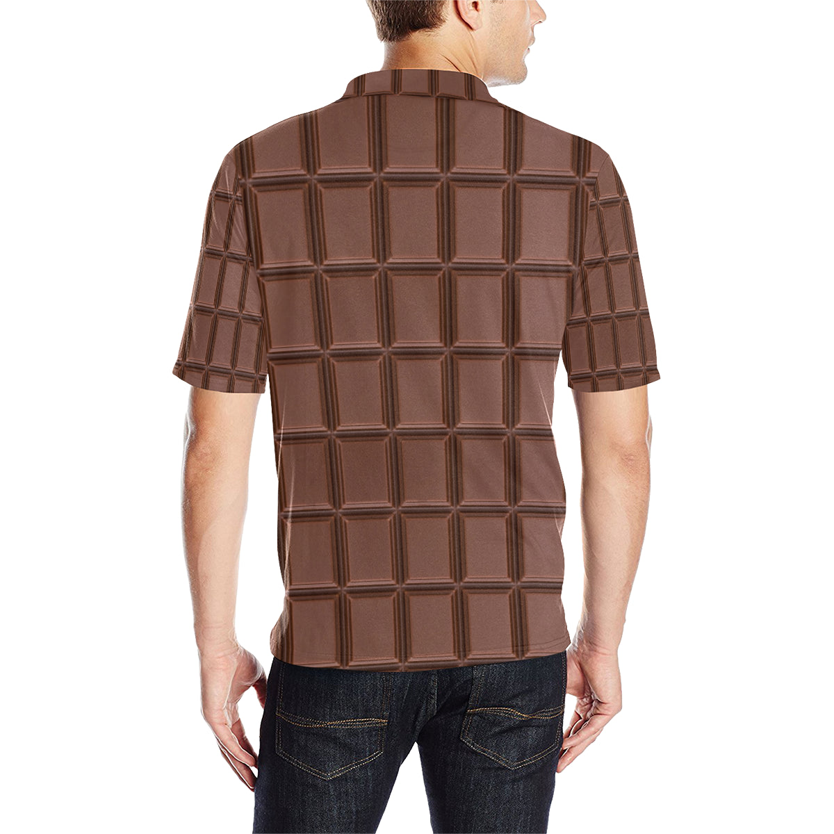 Chocolate Pattern Print Design 03 Men Polo Shirt
