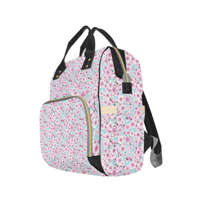 Cherry Blossom Pattern Print Design 01 Diaper Bag Backpack