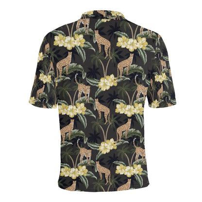 Cheetah Pattern Print Design 04 Men Polo Shirt