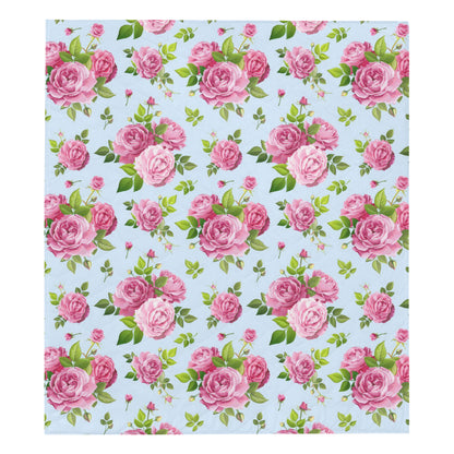 Rose Pink Pattern Print Design RO08 Premium Quilt