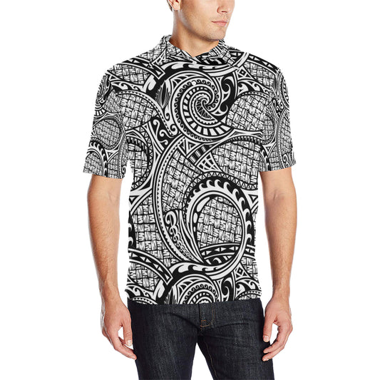 Polynesian Tribal Pattern Men Polo Shirt