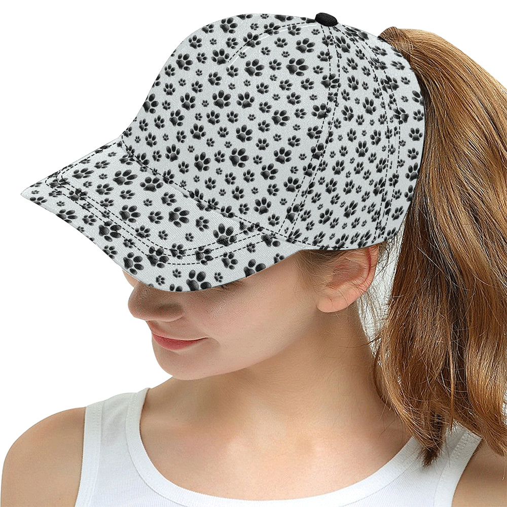 Paw Themed Print Snapback Cap