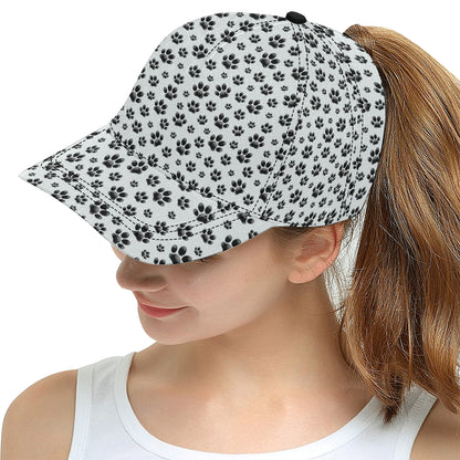 Paw Themed Print Snapback Cap