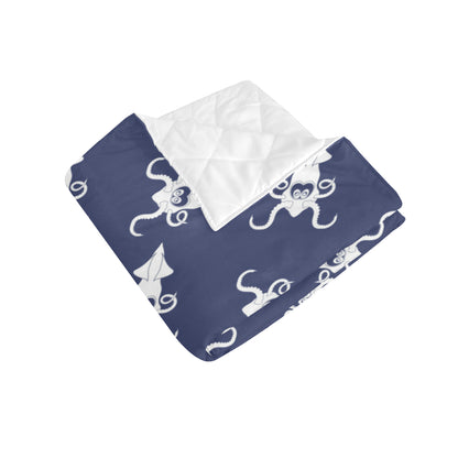 Giant Squid Pattern Print Design 02 Premium Quilt