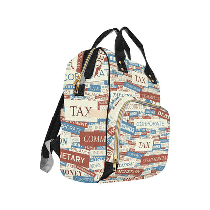 Accounting Financial Pattern Print Design 01 Diaper Bag Backpack