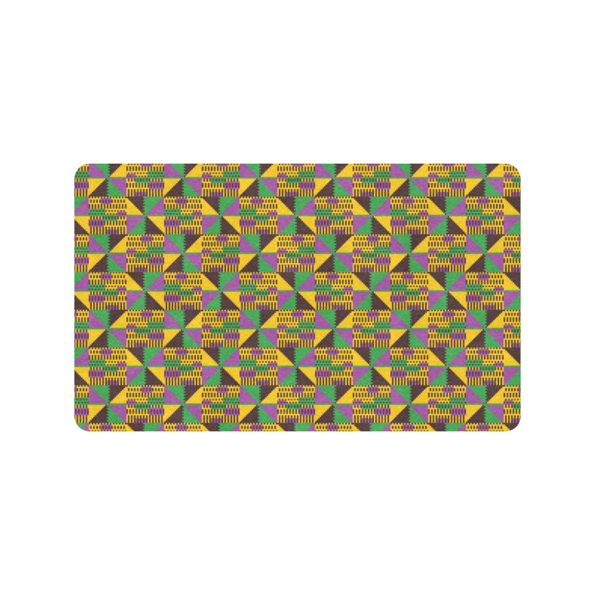 Kente Triangle Design African Print Rubber Doormat