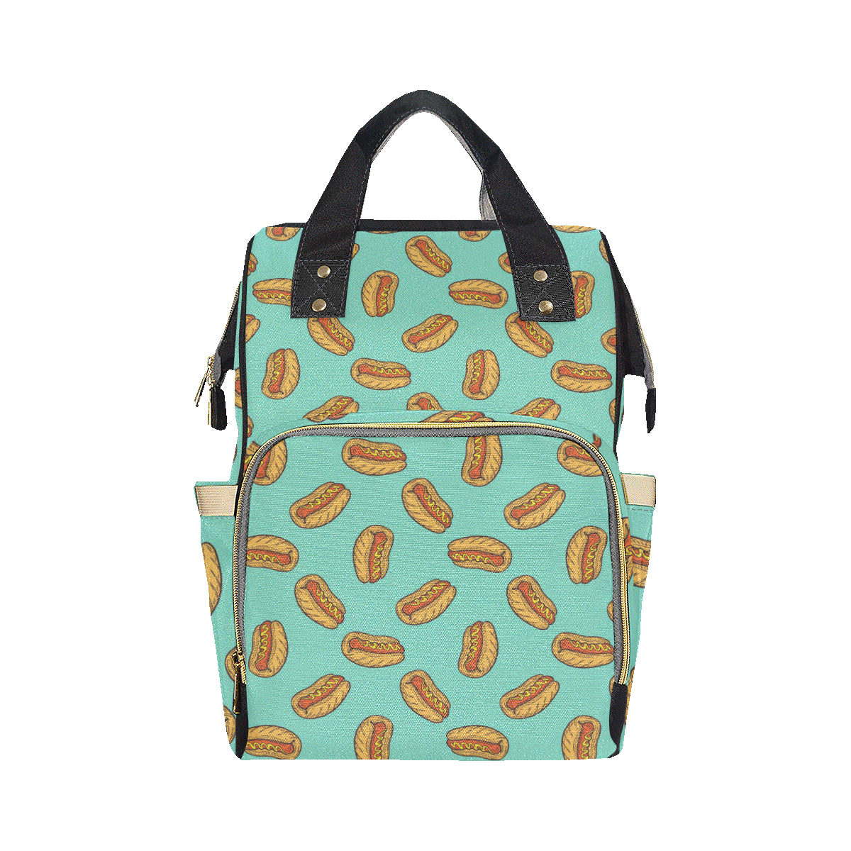 Hot Dog Pattern Print Design 04 Diaper Bag Backpack
