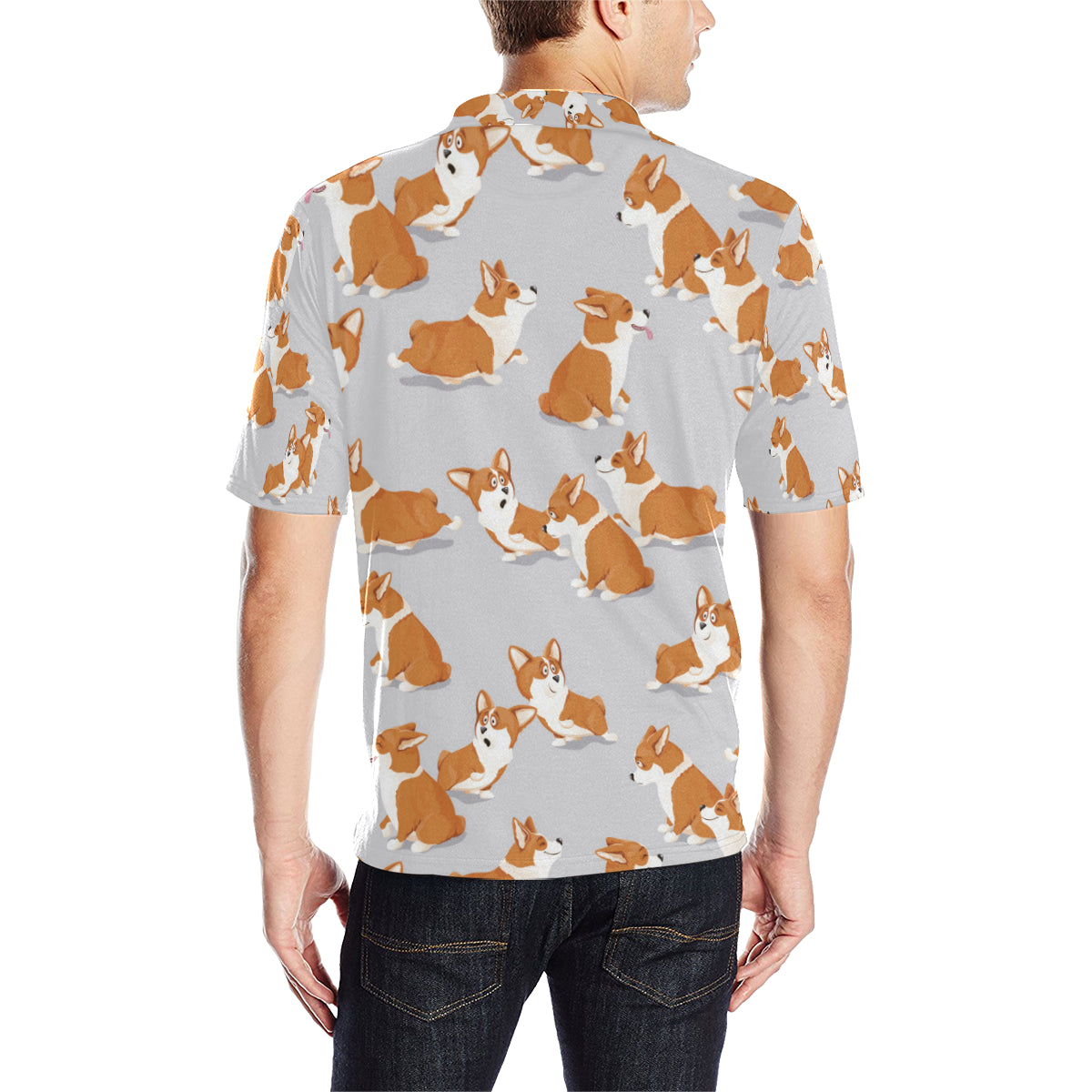 Pembroke Welsh Corgis Pattern Print Design A04 Men Polo Shirt