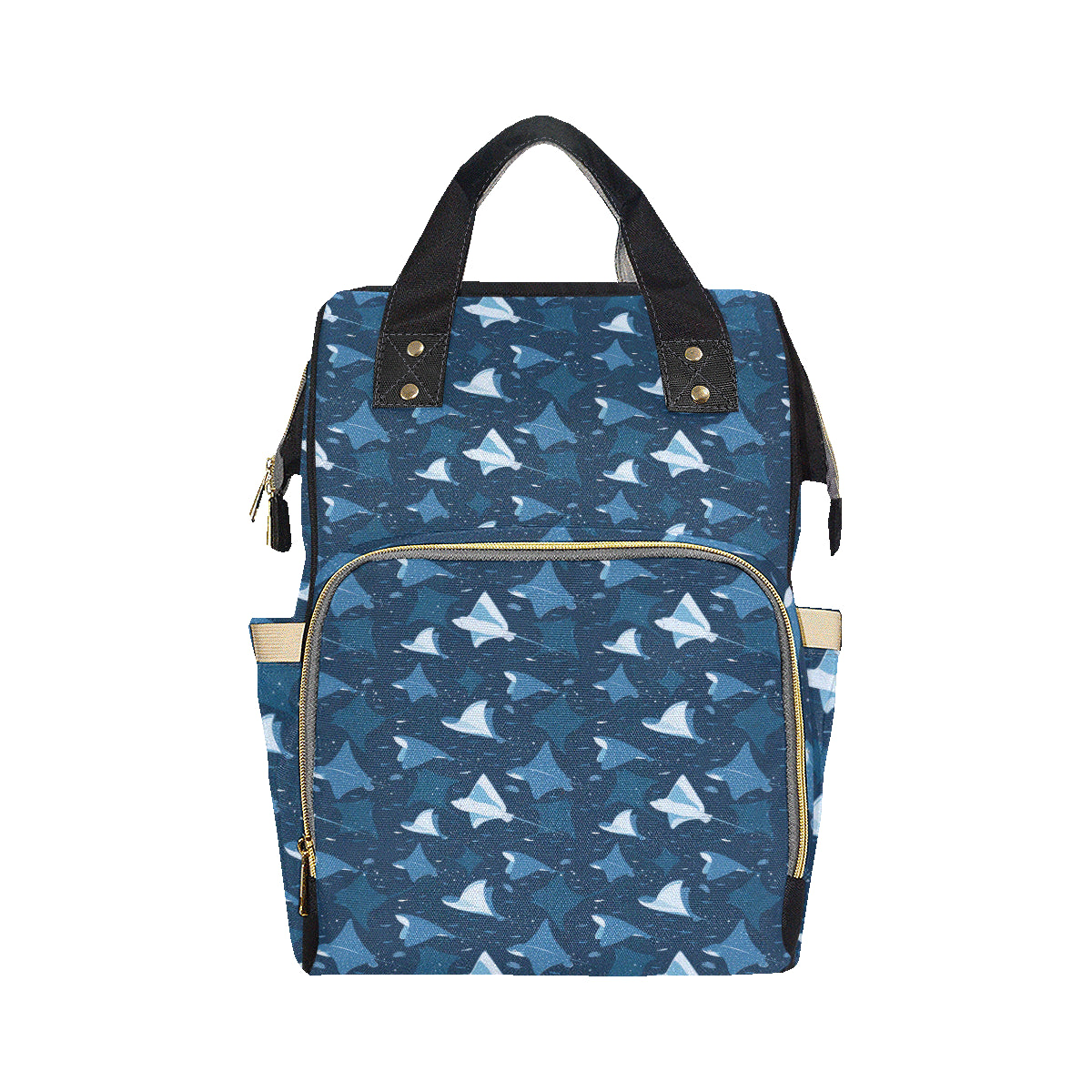 Manta Ray Pattern Print Design 02 Diaper Bag Backpack