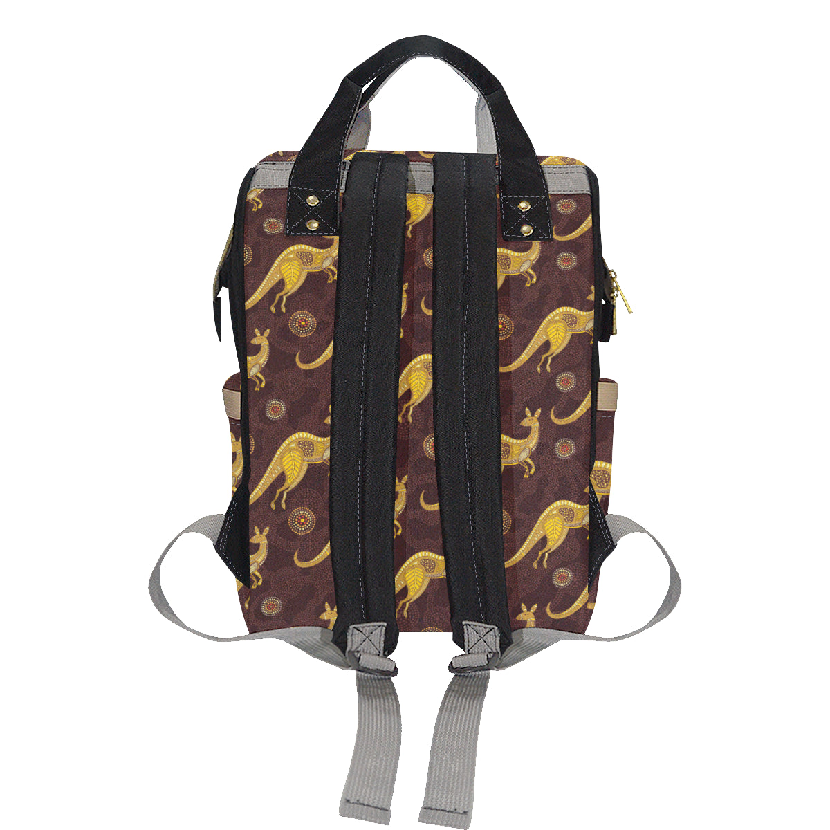 Kangaroos Aboriginal Pattern Print Design 08 Diaper Bag Backpack