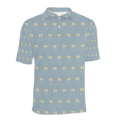 Champagne Pattern Print Design 03 Men Polo Shirt