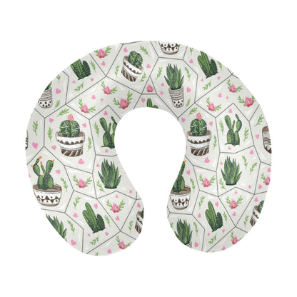 Cactus Pattern Print Design 04 U-Shaped Travel Neck Pillow