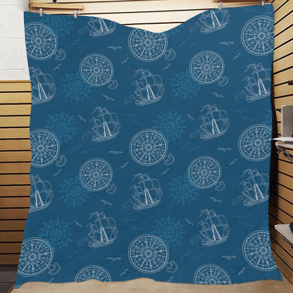 Nautical Pattern Print Design A04 Premium Quilt