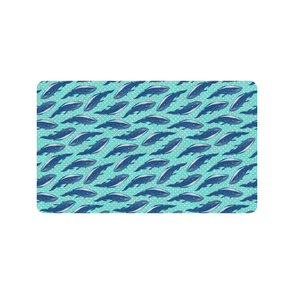 Whale Polka Dot Design Themed Print Rubber Doormat