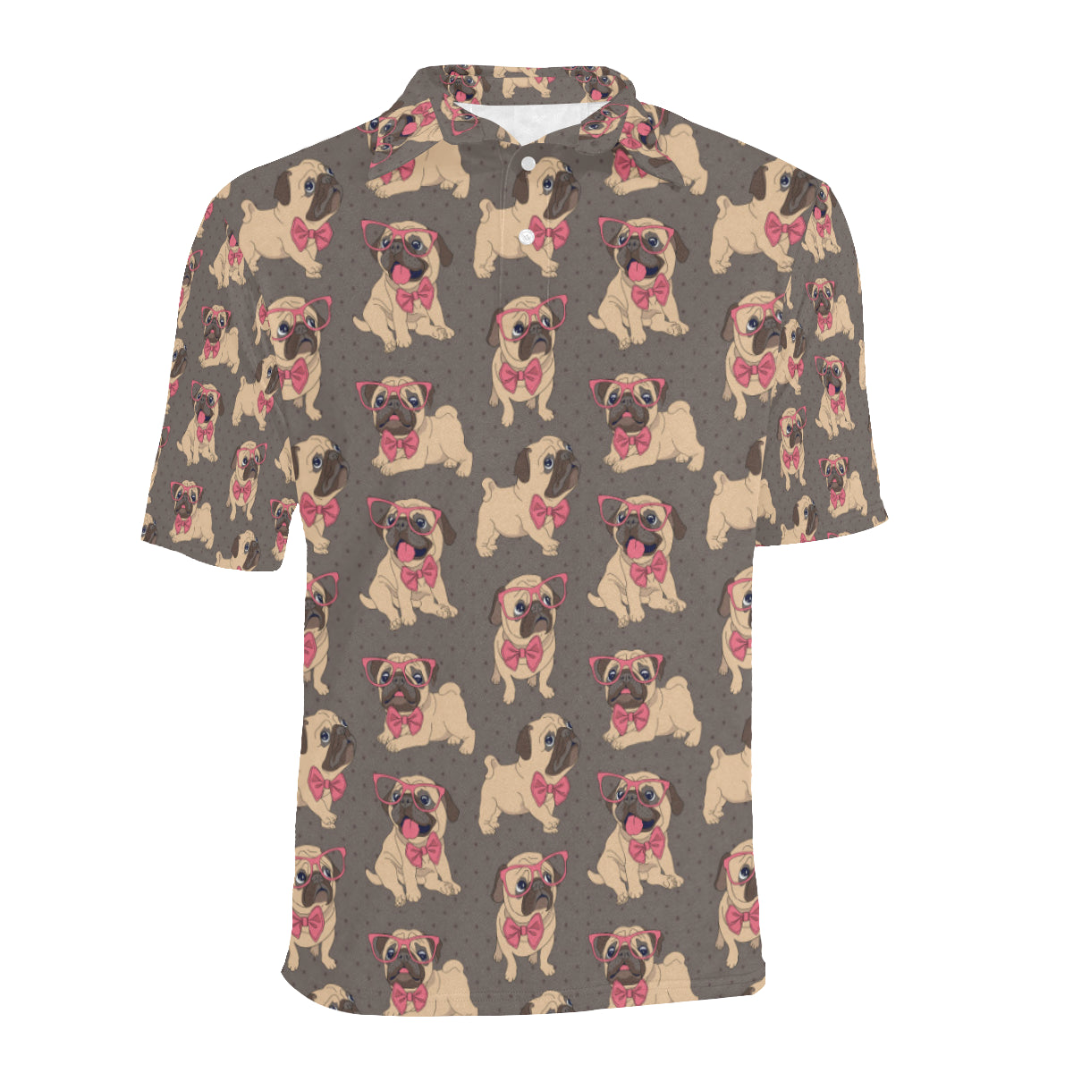 Pug Pattern Print Design A05 Men Polo Shirt
