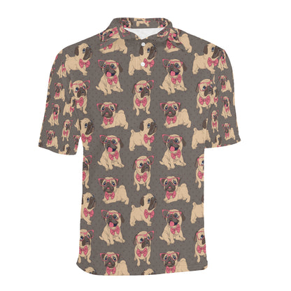 Pug Pattern Print Design A05 Men Polo Shirt