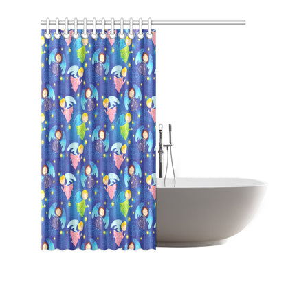 Angel Little Pattern Print Design 02 Shower Curtain