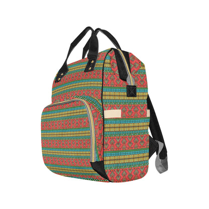 African Colorful Zigzag Print Pattern Diaper Bag Backpack