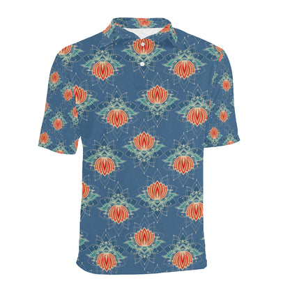lotus Boho Pattern Print Design LO07 Men Polo Shirt