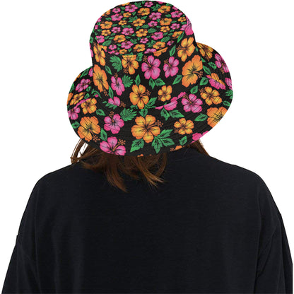 Hibiscus Pattern Print Design HB029 Unisex Bucket Hat