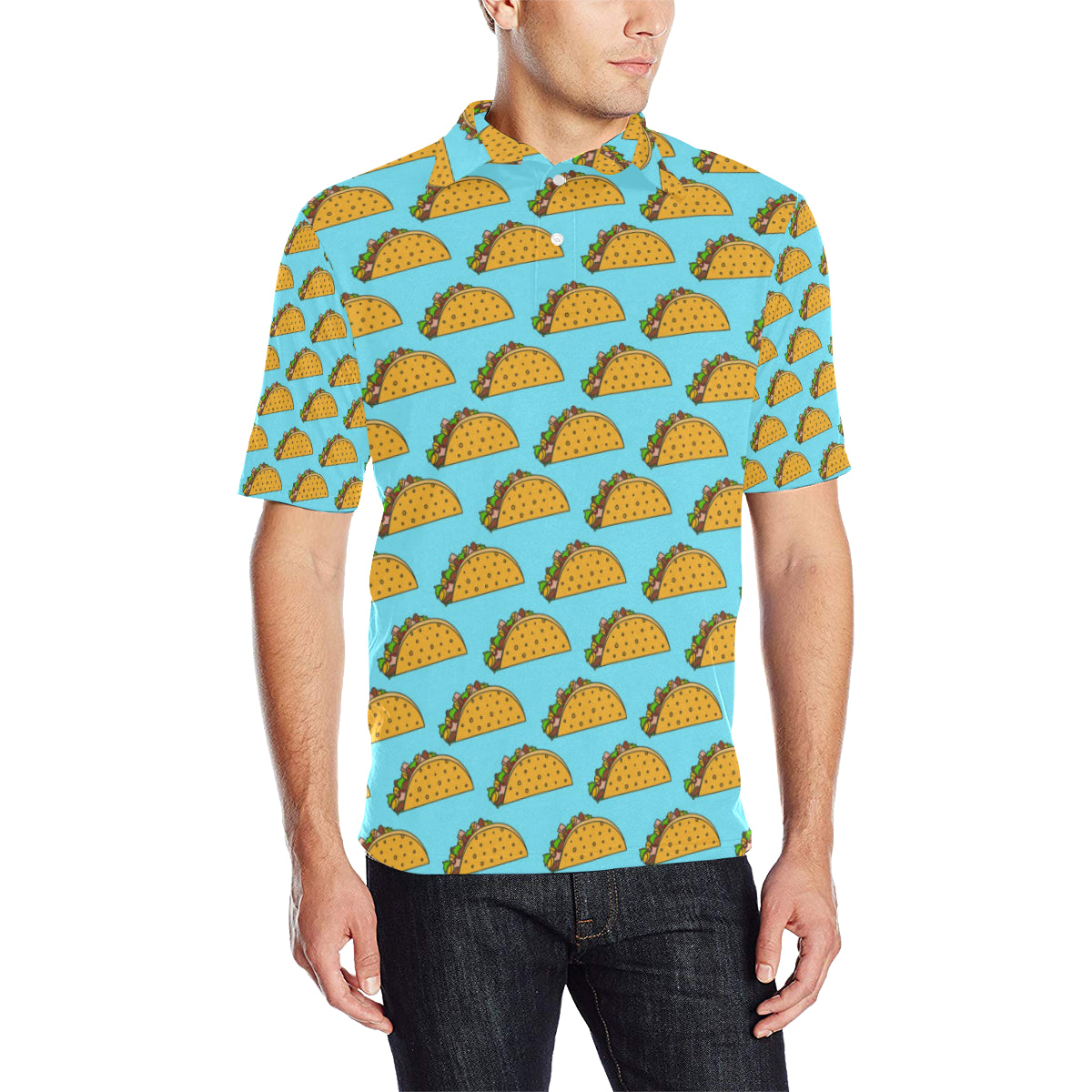 Taco Pattern Print Design TC03 Men Polo Shirt