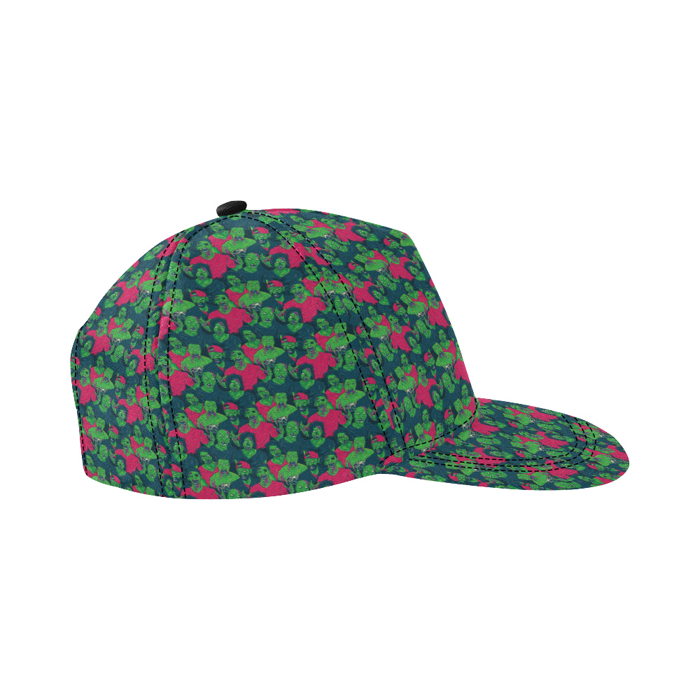 Zombie Themed Design Pattern Print Snapback Cap