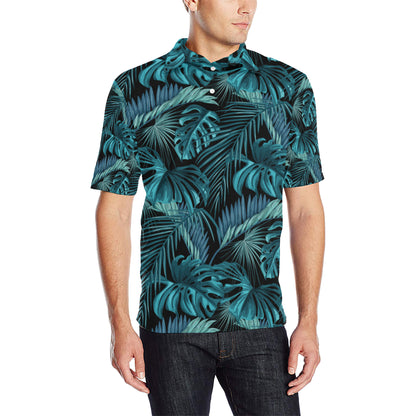 Palm Leaf Pattern Print Design A03 Men Polo Shirt
