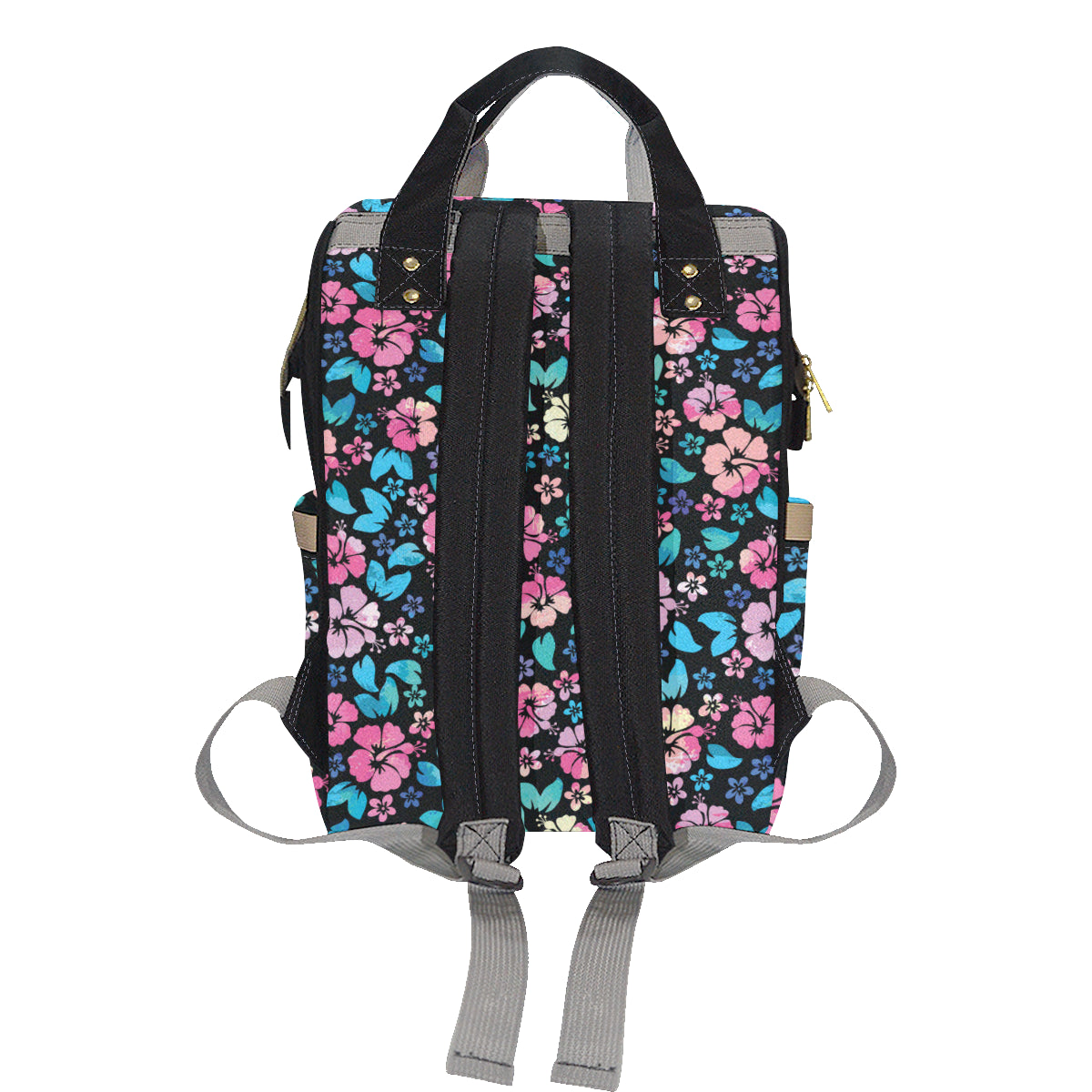 Pink Hibiscus Hawaiian Flower Diaper Bag Backpack