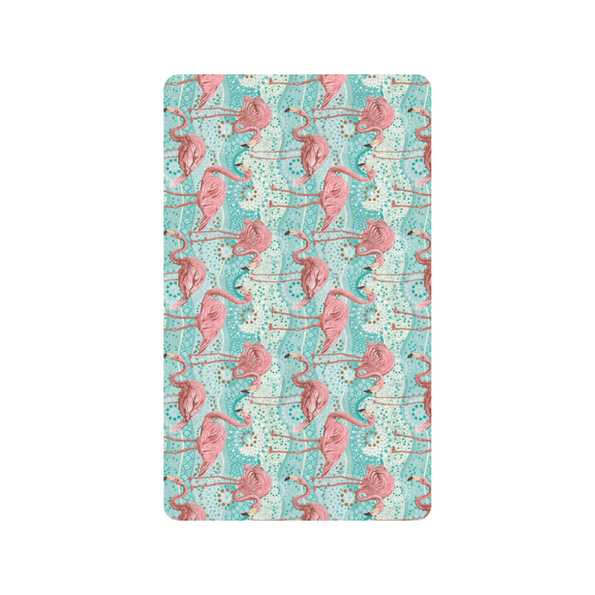 Flamingo Background Themed Print Rubber Doormat