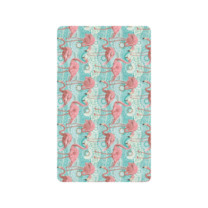Flamingo Background Themed Print Rubber Doormat
