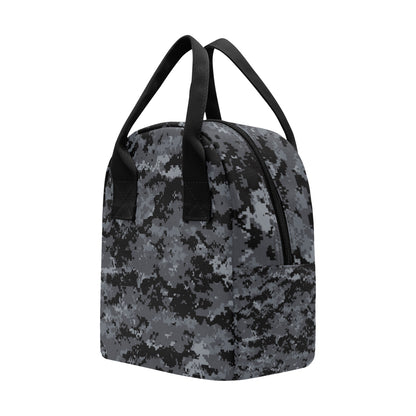 ACU Digital Black Camouflage Insulated Lunch Bag