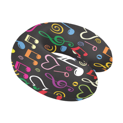 Music note Pattern Print Design A01 U-Shaped Travel Neck Pillow