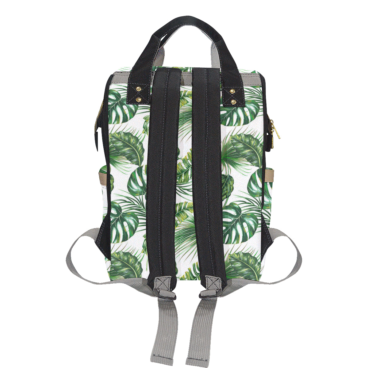 Green Pattern Tropical Palm Leaves Diaper Bag Backpack
