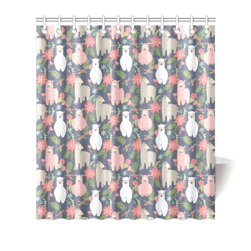 Alpaca Pattern Print Design 03 Shower Curtain