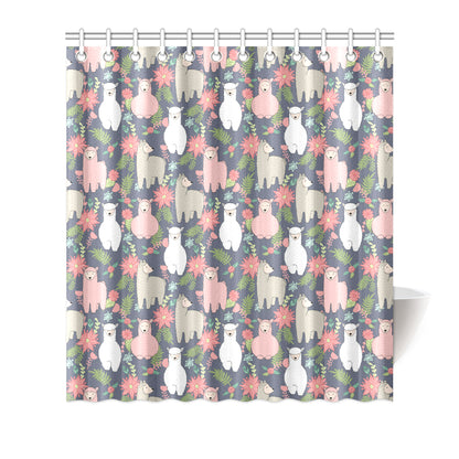 Alpaca Pattern Print Design 03 Shower Curtain