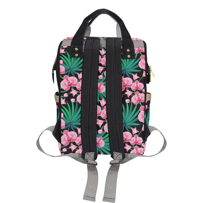 Orchid Pink Pattern Print Design OR06 Diaper Bag Backpack