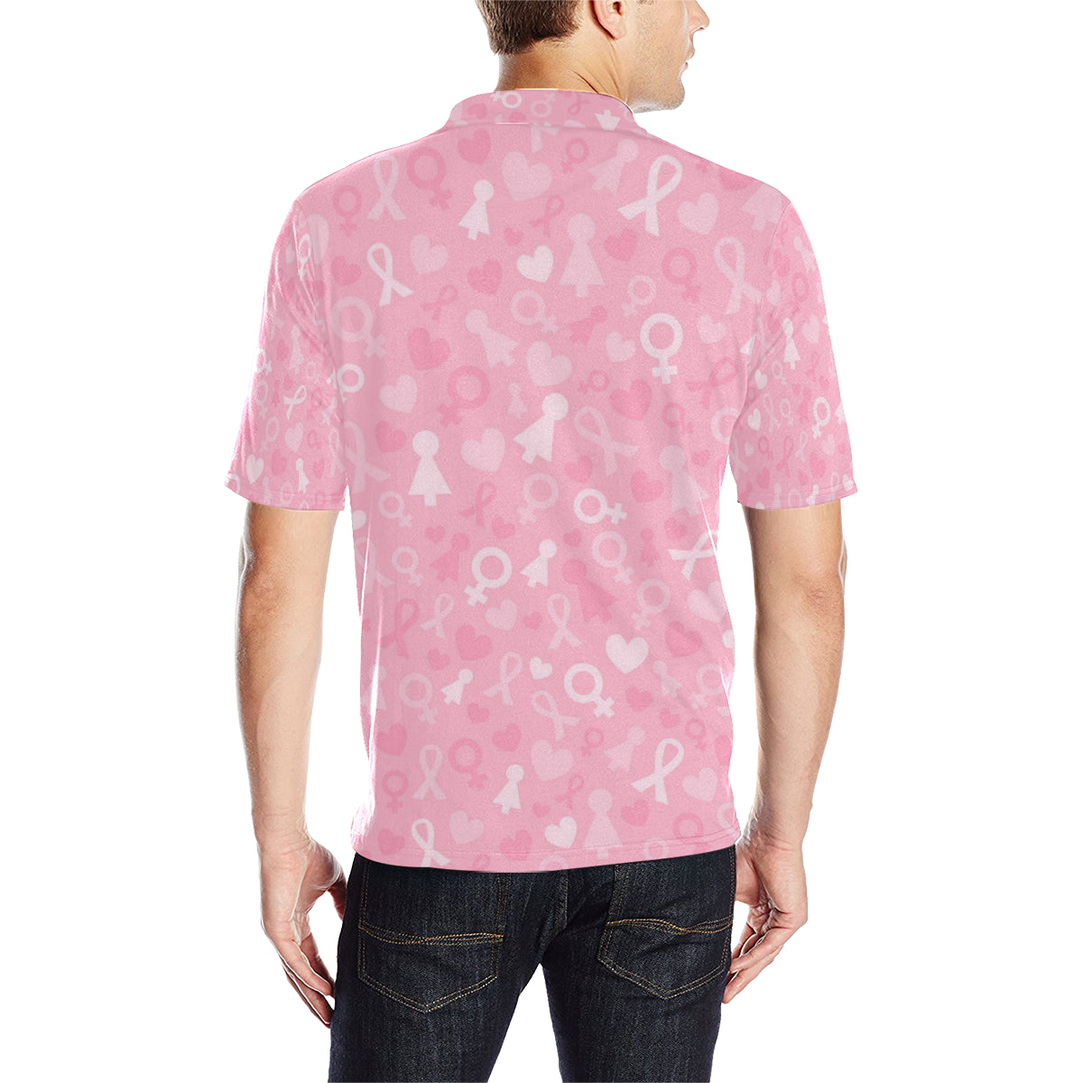 Breast cancer Pattern Print Design 01 Men Polo Shirt