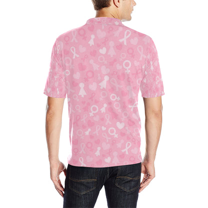 Breast cancer Pattern Print Design 01 Men Polo Shirt