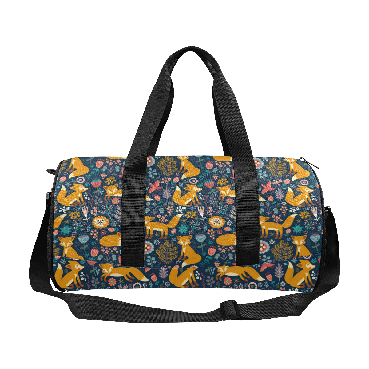 Fox Cute Jungle Print Pattern Travel Duffel Bags