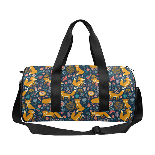 Fox Cute Jungle Print Pattern Travel Duffel Bags